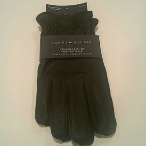 Tommy Hilfiger Black Leather Gloves